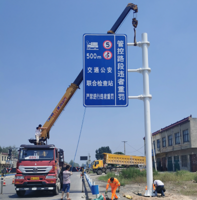 许昌双悬臂标志杆、交通标志杆制作、门架立柱加工厂家